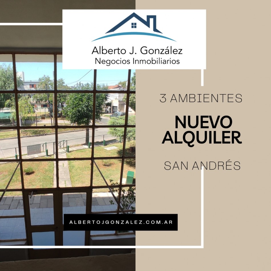 Departamento 3 ambientes en San Andres